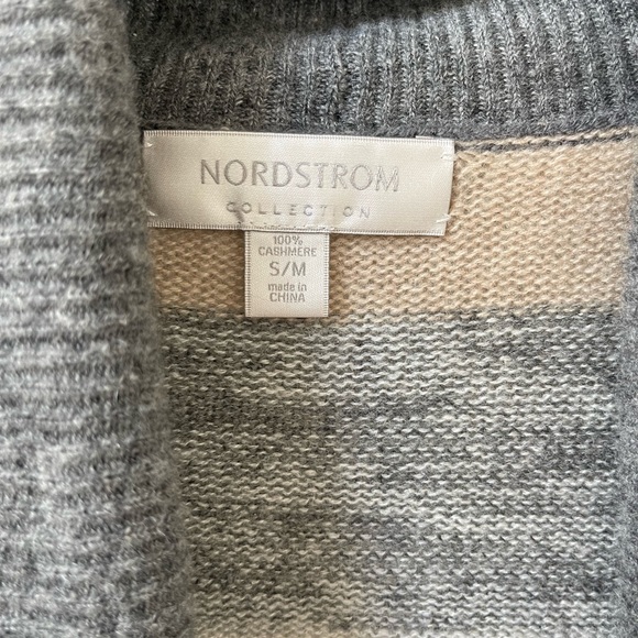 Nordstrom Collection 100% Cashmere Open Cardigan Sweater Grey Size S/M - Picture 4 of 14